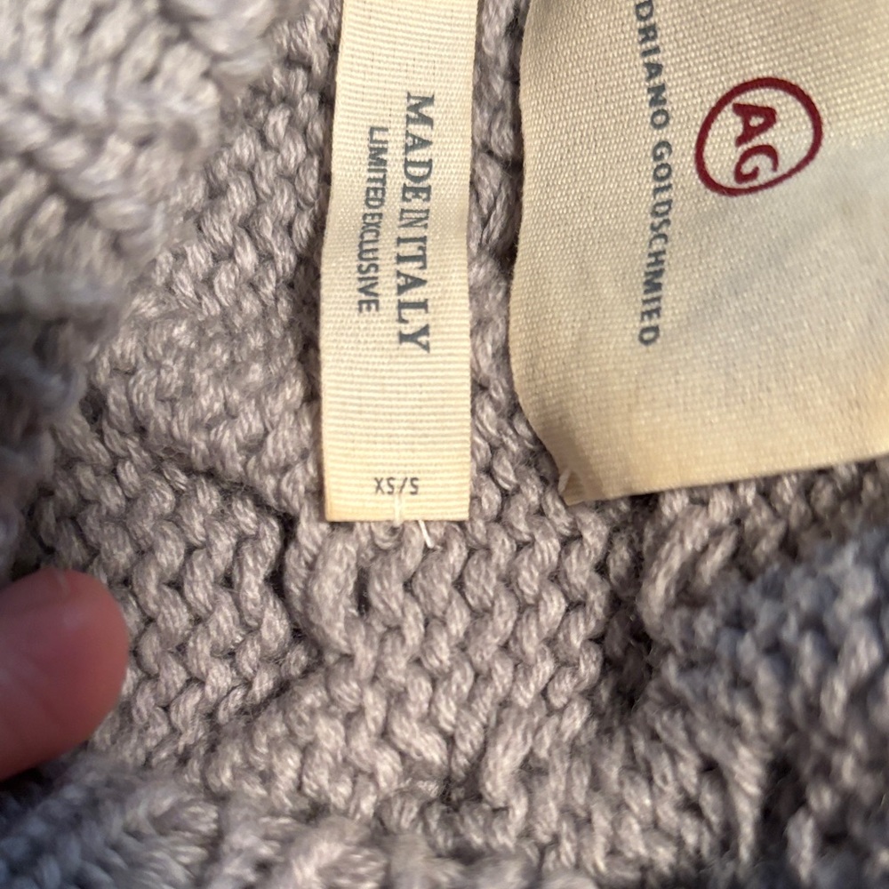 AG Adriano Goldschmied Gray Cable Knit Crewneck Sweater 100% Wool - Picture 9 of 12